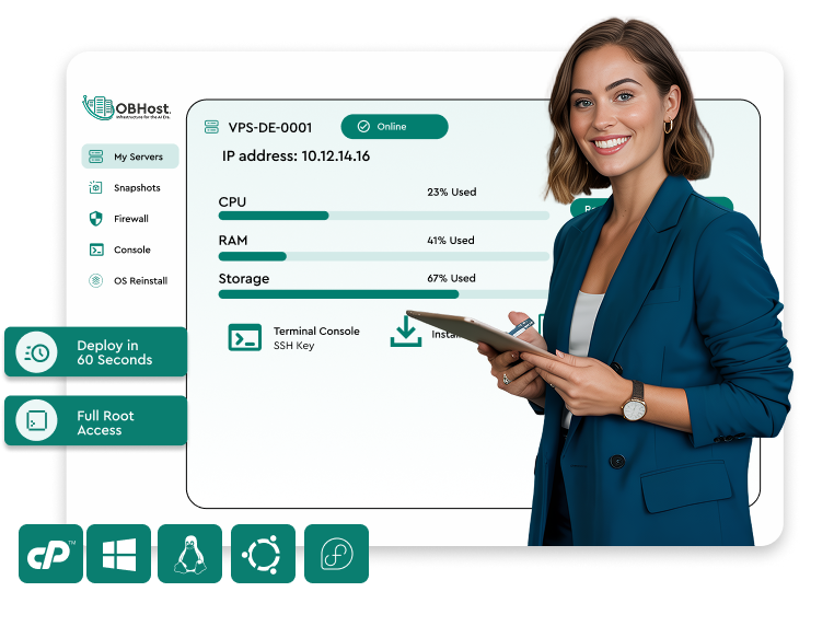 OBHost KVM VPS Hosting — NVMe SSD + DDR5 RAM
